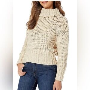 Free People Cream Knit Sweater XS my only sunshine